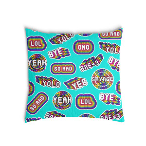 Oreiller Turquoise avec des dictons