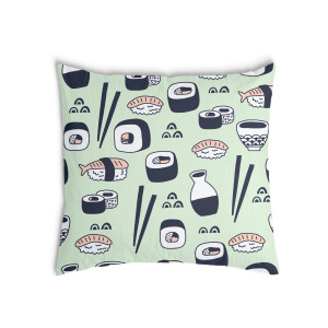 Oreiller Vert clair avec des sushis