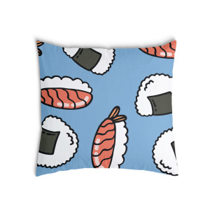Oreiller Bleue avec des sashimis