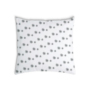 Oreiller Blanche avec des glands gris