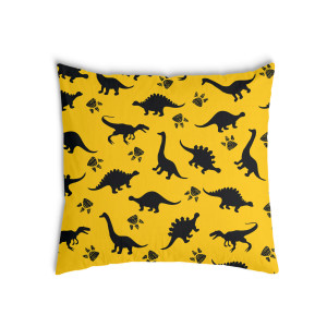 Oreiller Jaune avec des dinosaures