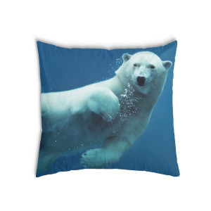 Oreiller Bleue avec un ours polaire
