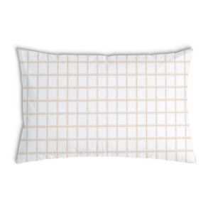 Oreiller Carreaux orange et beige