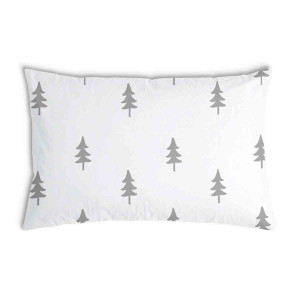 Oreiller Blanche avec des sapins gris
