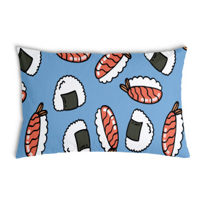 Oreiller Bleue avec des sashimis
