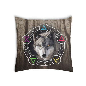 Oreiller Figures de loup