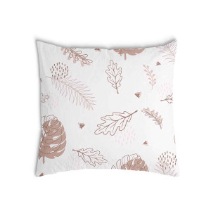 Oreiller Feuilles sur fond blanc 1