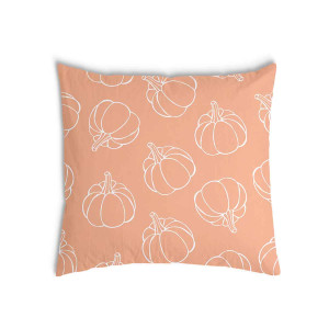 Oreiller Citrouilles sur fond Rose
