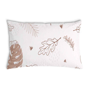 Oreiller Feuilles sur fond blanc 1