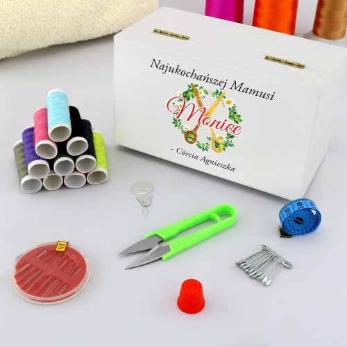 Zestaw do szycia w pudełku z nadrukiem dla mamy - Najukochańsza