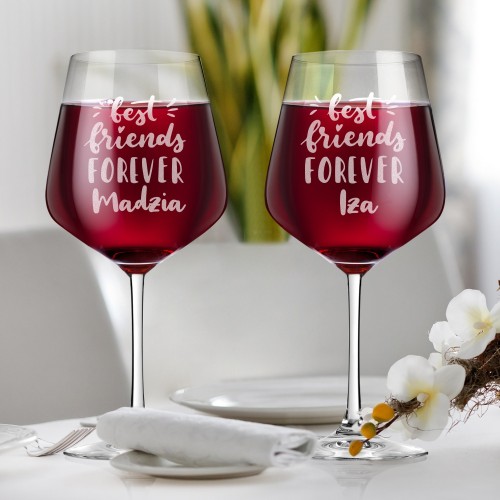Zestaw kieliszków XXL (860 ml) dla przyjaciółek z grawerem - Forever