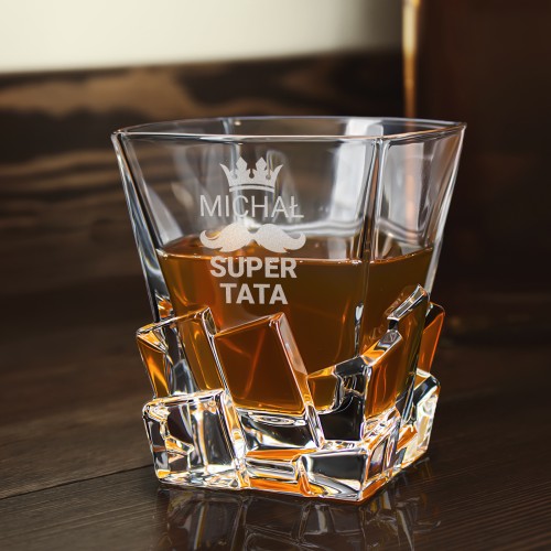 Szklanka do whisky Bohemia Crack z grawerem dla taty - Skała