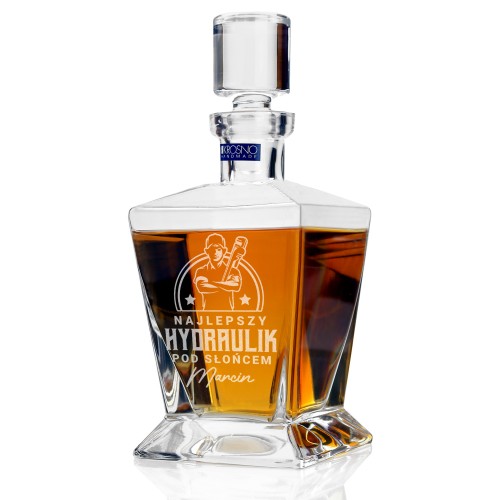 Karafka do whisky z grawerem dla hydraulika - Najlepszy pod słońcem