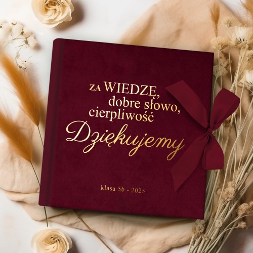 Album na zdjęcia welurowy z nadrukiem dla nauczyciela - Dobre słowo