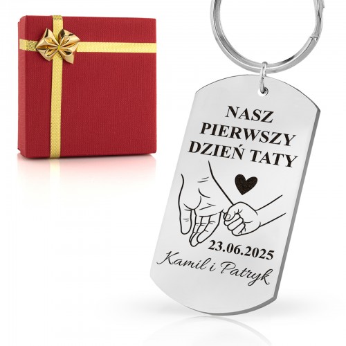 Nieśmiertelnik brelok z grawerem dla taty - Pierwszy Dzień Ojca
