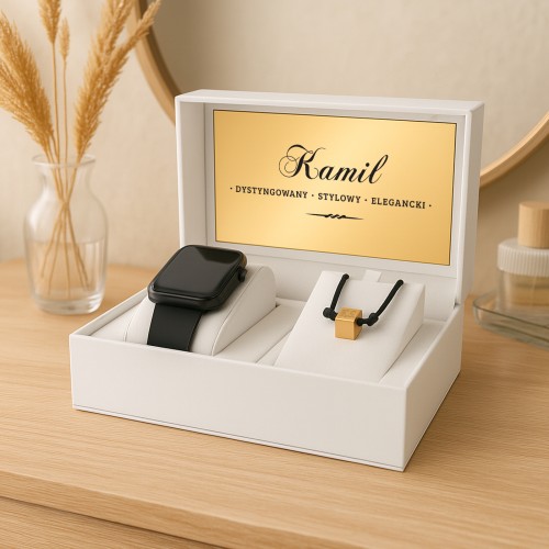 Zestaw męski smartwatch i bransoletka dla niego - Dystyngowany