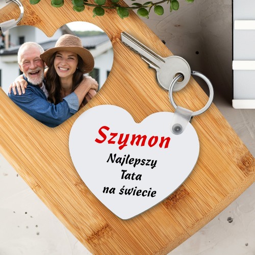 Brelok do kluczy z nadrukiem zdjęcia - Serce