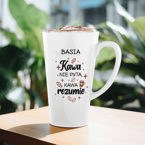 Kubek z nadrukiem dla niej - Kawa nie pyta