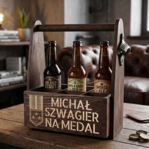 Skrzynka na piwo z grawerem - Szwagier Na Medal