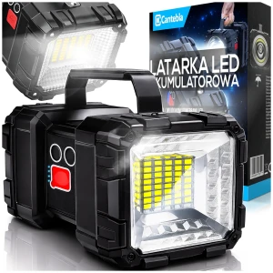 MOCNA DUŻA LATARKA LED TAKTYCZNA AKUMULATOROWA SZPERACZ USB REFLEKTOR 40W
