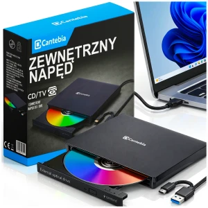 PRZENOŚNY NAPĘD ZEWNĘTRZNY CD-R DVD USB NAGRYWARKA DO LAPTOPA PC ODTWARZACZ