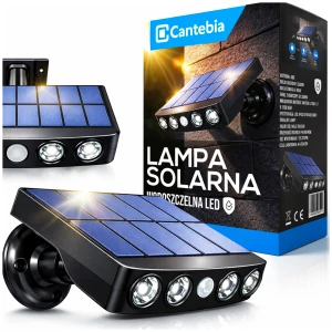 NOWOCZESNA LAMPA SOLARNA CZUJNIK RUCHU 3 TRYBY ŚWIECENIA ULICZNA DOM OGRÓD