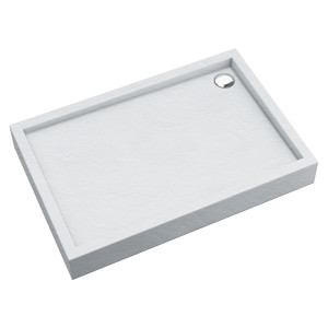 Schedline Brodzik akrylowy zintegrowany z nośnikiem Stabilsound Plus® oraz obudową akrylową przeciągniętą do podłogi Favory Plus White Stone 90x100x16