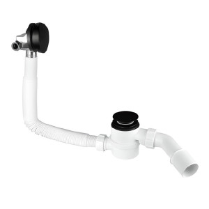 MCALPINE Syfon wannowy z mech.napelniania,klik-klak Czarny SYF-HCN2600CC-15MM-MB