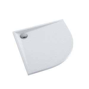 Schedline Brodzik kompozytowy Stabilsound Plus® Libra White Stone 90x90x3 cm R55, półokrągły, Gwarancja 15 lat