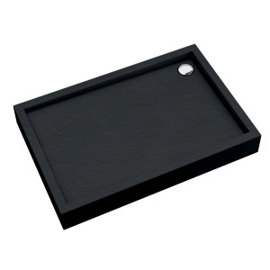 Schedline Brodzik akrylowy zintegrowany z nośnikiem Stabilsound Plus® oraz obudową akrylową przeciągniętą do podłogi Favory Plus Black Stone 90x120x16