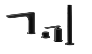 Kohlman Experience Black bateria wannowo-prysznicowa 4-otworowa czarny mat QB244EB