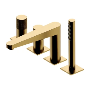 Omnires CONTOUR bateria wannowa 4-otworowa, złoty szczotkowany CT8032GLB