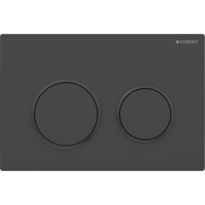 GEBERIT Przycisk uruchamiający Geberit Omega20, przedni/górny, czarny mat-czarny-czarny mat, easy-to-clean okrągły GEB-115.085.16.1