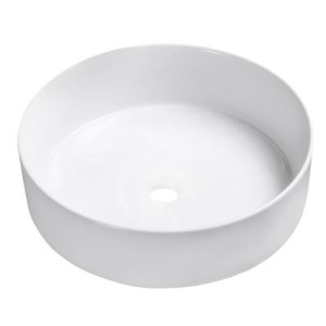 Laveo Umywalka 36x36 cm okrągła nablatowa biała Desna VUD_6236