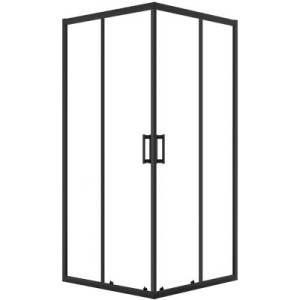 Laveo Kabina prysznicowa 80x80 cm kwadratowa czarny mat/szkło przezroczyste Bresso JKD_786K