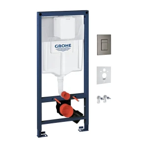 Omnires RAPID podtynkowy zestaw WC 4w1, grafit szczotkowany/antracyt, GROHE RAPIDSETGR