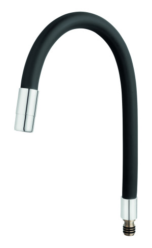 FERRO Wylewka Elastico ZUMBA do baterii zlewozmywakowej, czarna FE-W100B-B