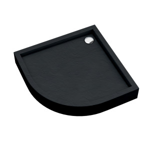 Schedline Brodzik akrylowy zintegrowany z nośnikiem Stabilsound Plus® oraz obudową akrylową przeciągniętą do podłogi Favory Plus Black Stone 80x80x16