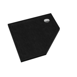 Schedline Brodzik akrylowy Sharper Black Stone 90x90x5 cm, pięciokątny, Gwarancja 7 lat