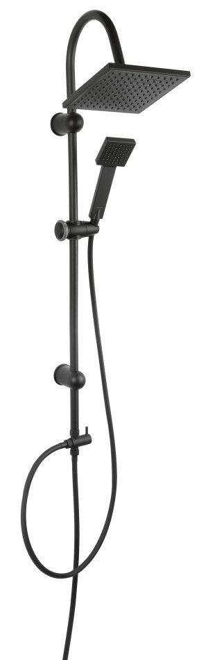 FERRO Zestaw natryskowy z deszczownią  Squerto BLACK FE-NP22-BL
