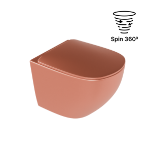 Excellent Luqa miska WC 48 cm wisząca bezrantowa, z system spłukiwania Spin 360, z deską wolnoopadającą, terracotta CEAC.6403.K.6405.480.TEM
