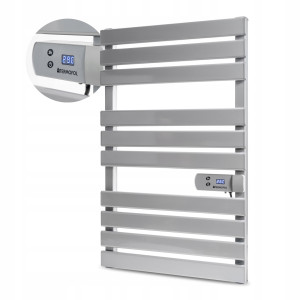GRZEJNIK ŁAZIENKOWY SREBRNY elektryczny MOC 500W 3512