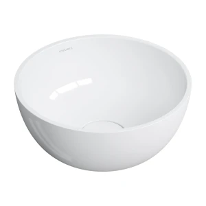 Omnires SHELL M+ umywalka nablatowa, Ø35 cm, biały połysk SHELL350UNBP