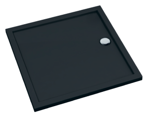 Schedline Brodzik akrylowy Sharper Black Mat 80x80x4,5 cm, kwadratowy, Gwarancja 7 lat