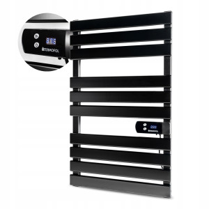 GRZEJNIK ŁAZIENKOWY CZARNY elektryczny 500W LED 3513