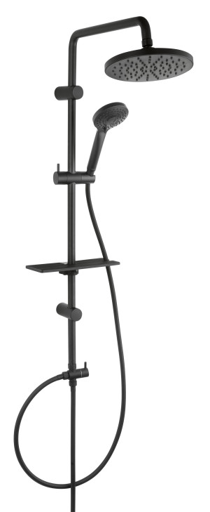 FERRO Zestaw natryskowy z deszczownią RONDO LUX BLACK FE-NP23-BL