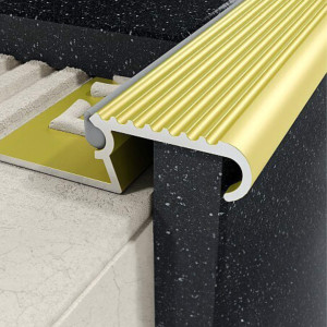 Excellent Profil Z schodowy 10 mm, długość 250 cm aluminiowy, anodowany złoty LIPBASEAZ.250