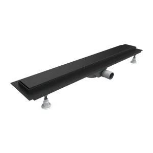 Omnires LOWFIX prysznicowy odpływ liniowy z maskownicą pełną, 100 cm, czarny półmat LOWFIX100GBL