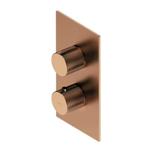 Omnires CONTOUR termostatyczna bateria prysznicowo-wannowa podtynkowa, miedź szczotkowana CT8036CPB