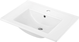 Deante Floks Umywalka ceramiczna wpuszczana z miejscem na baterię - 60 cm CDI_6U6M